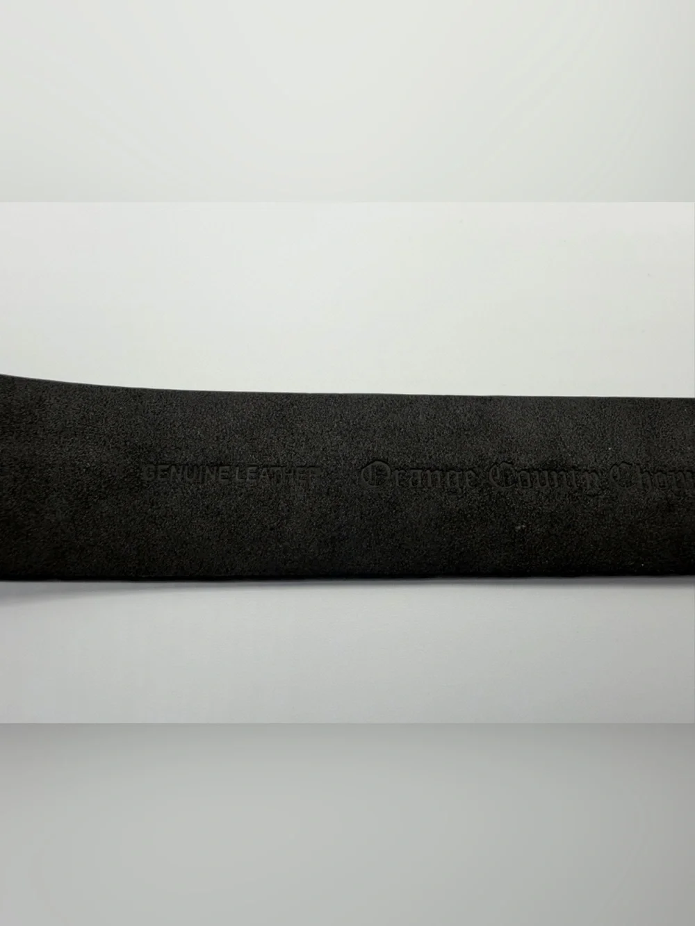 Orange County Choppers Black Leather Belt with Silver Logo Buckle